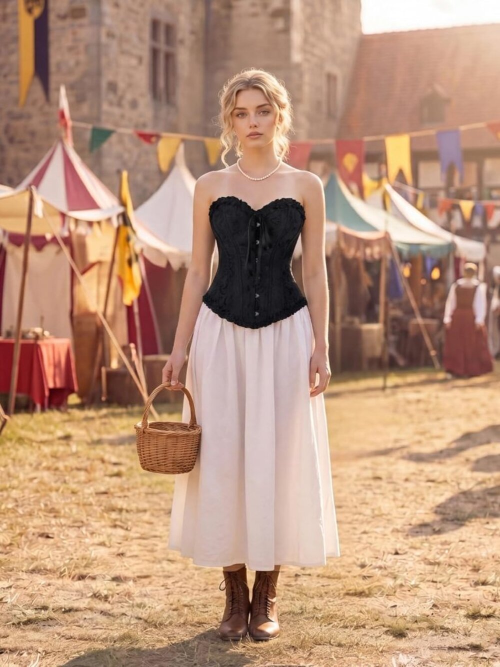 Corset Tops for Women: Renaissance Corset - Vintage Shapewear Bustier for Hallow - Picture 6 of 7
